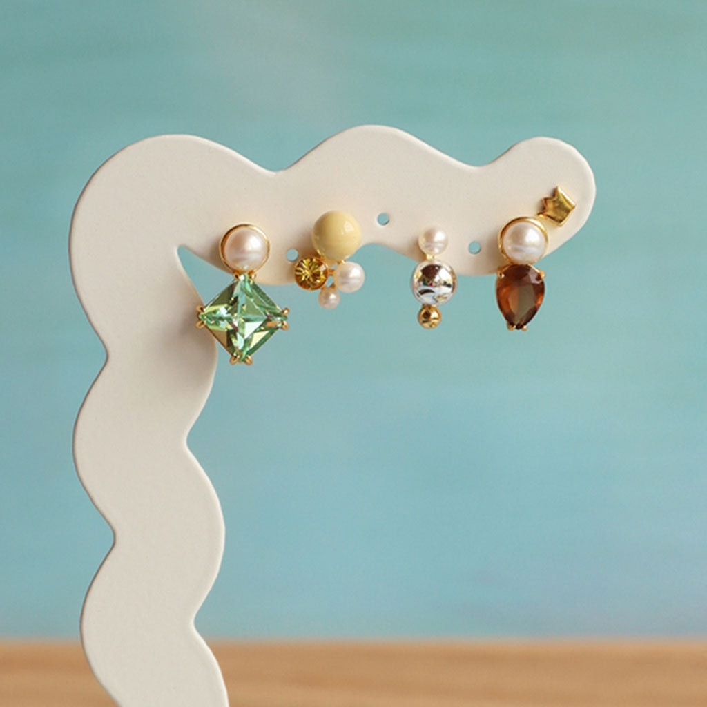 LULU Copenhagen Gala The Square earring 1 pcs Ear stud, 1 pcs Gold plated