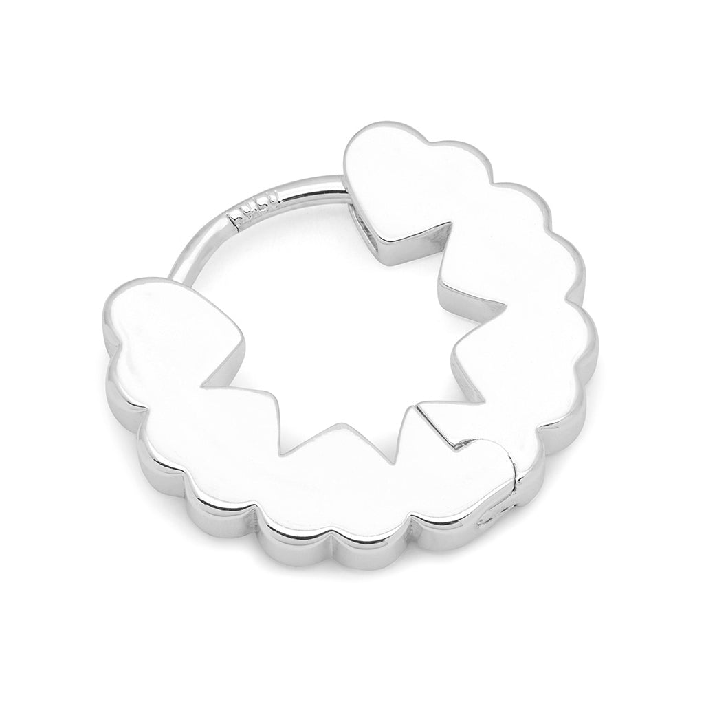 LULU Copenhagen Heart Hoops pair Hoops Silver Plated