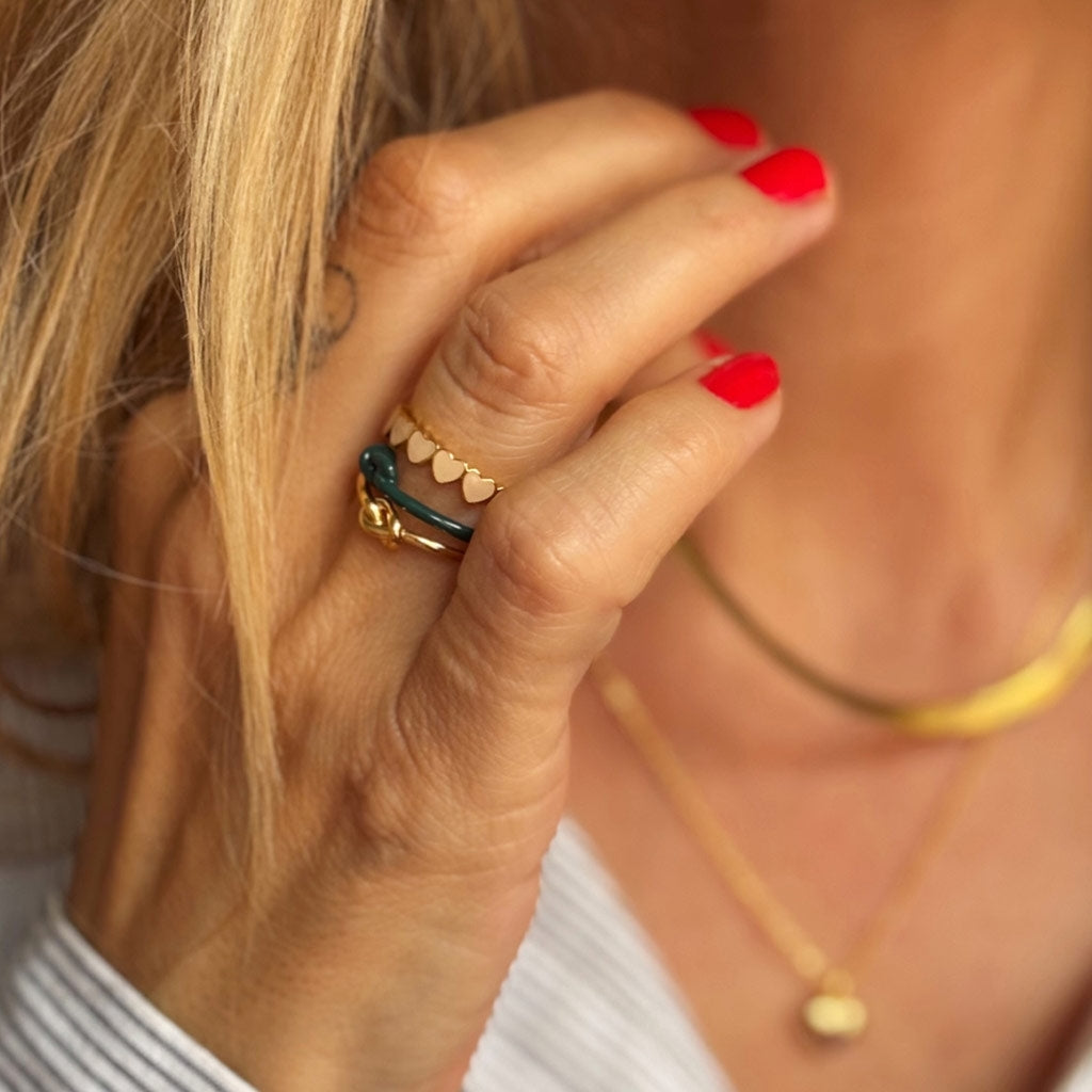 LULU Copenhagen Love Knot Ring Rings North Sea Green