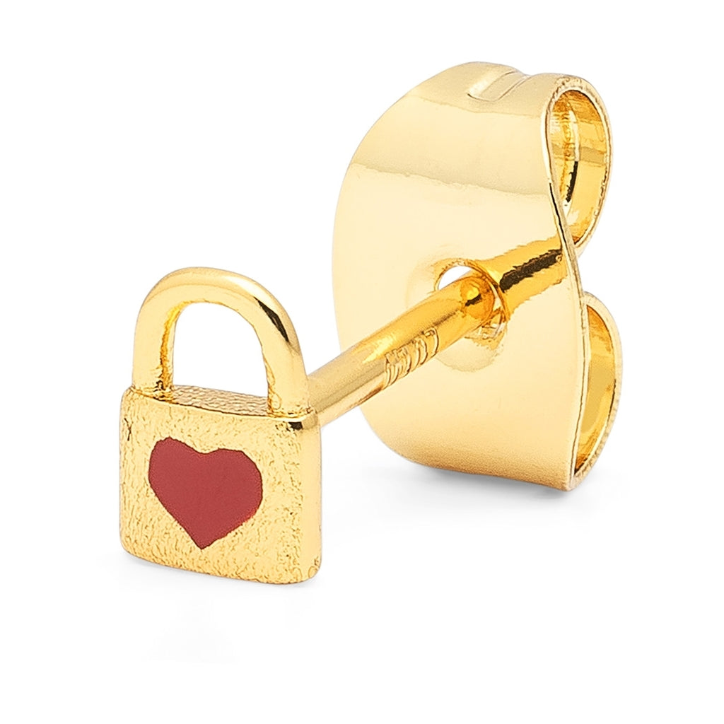 LULU Copenhagen Love Lock earring 1 pcs Ear stud, 1 pcs Gold plated