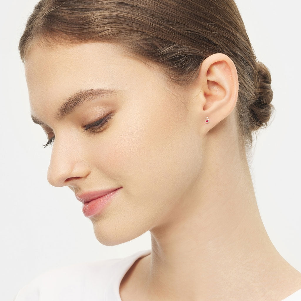 LULU Copenhagen Love Lock earring 1 pcs Ear stud, 1 pcs Silver Plated