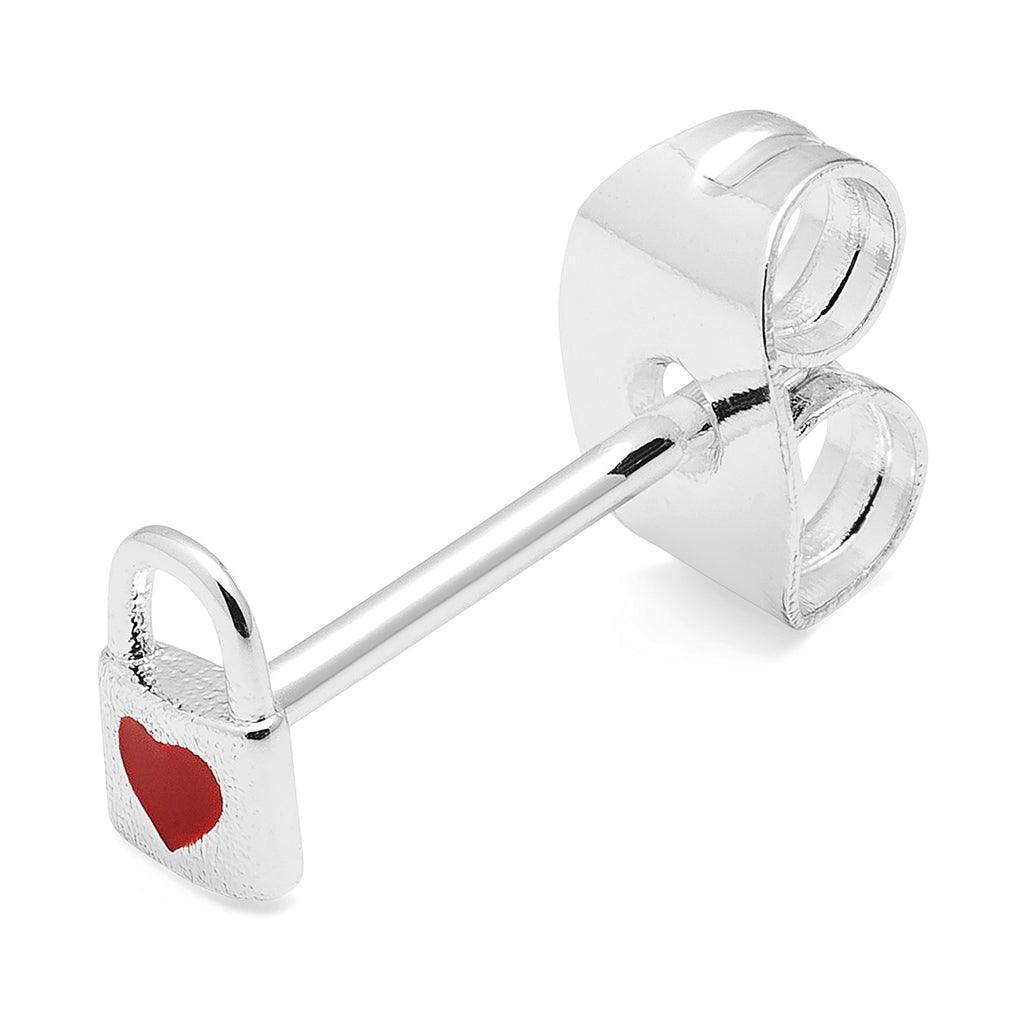 LULU Copenhagen Love Lock earring 1 pcs Ear stud, 1 pcs Silver Plated
