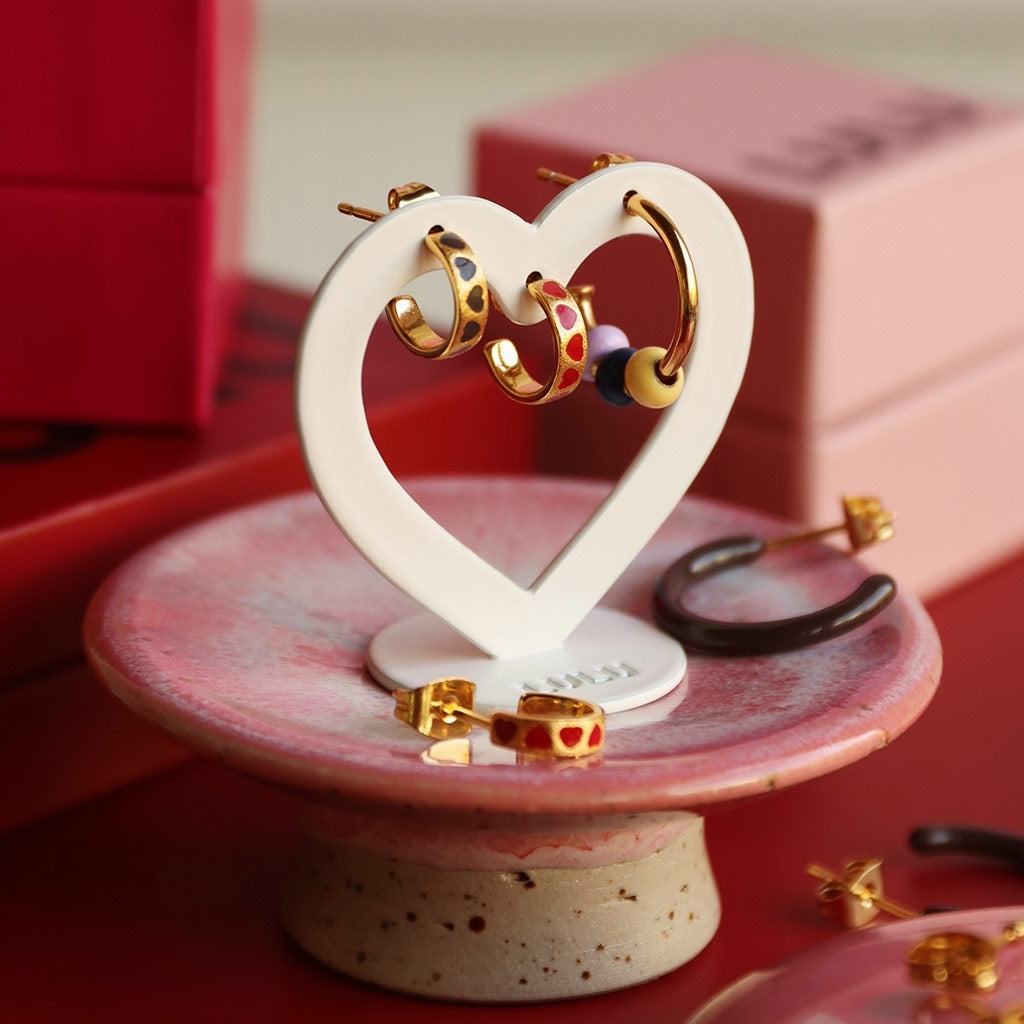LULU Copenhagen Love Repeat hoops pair - gold plated Hoops Dusty Peach