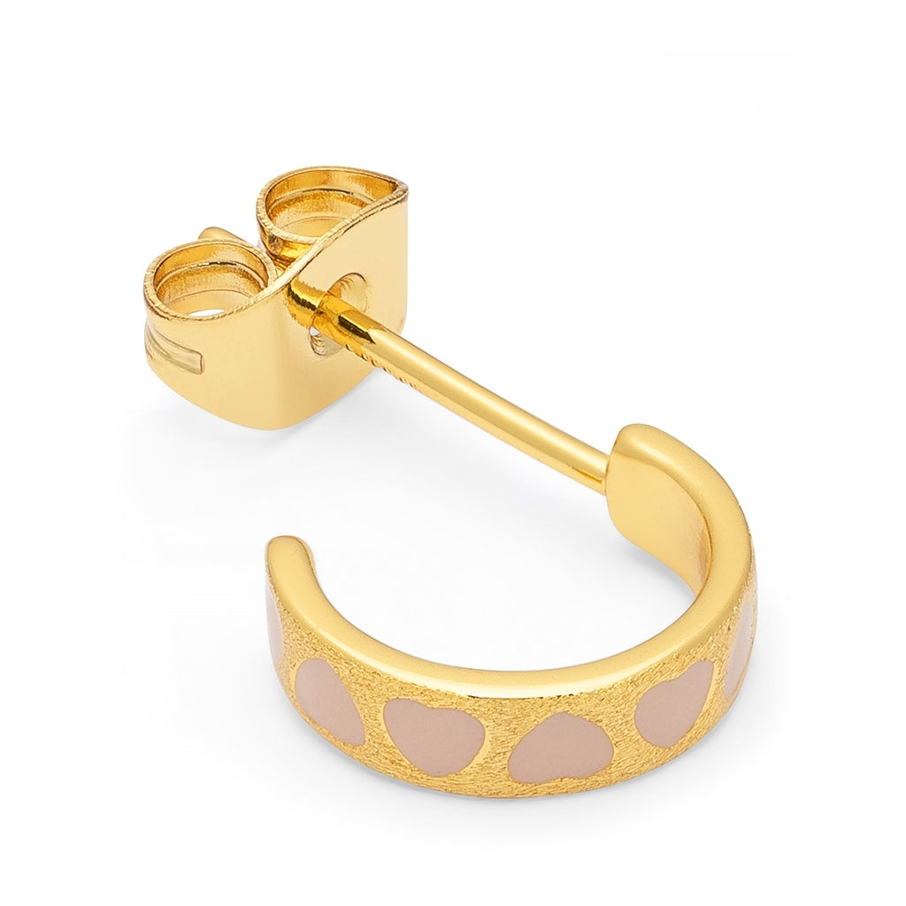 LULU Copenhagen Love Repeat hoops pair - gold plated Hoops Dusty Peach