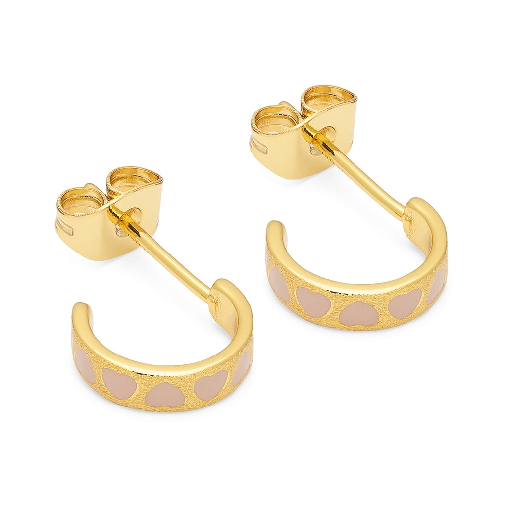 LULU Copenhagen Love Repeat hoops pair - gold plated Hoops Dusty Peach