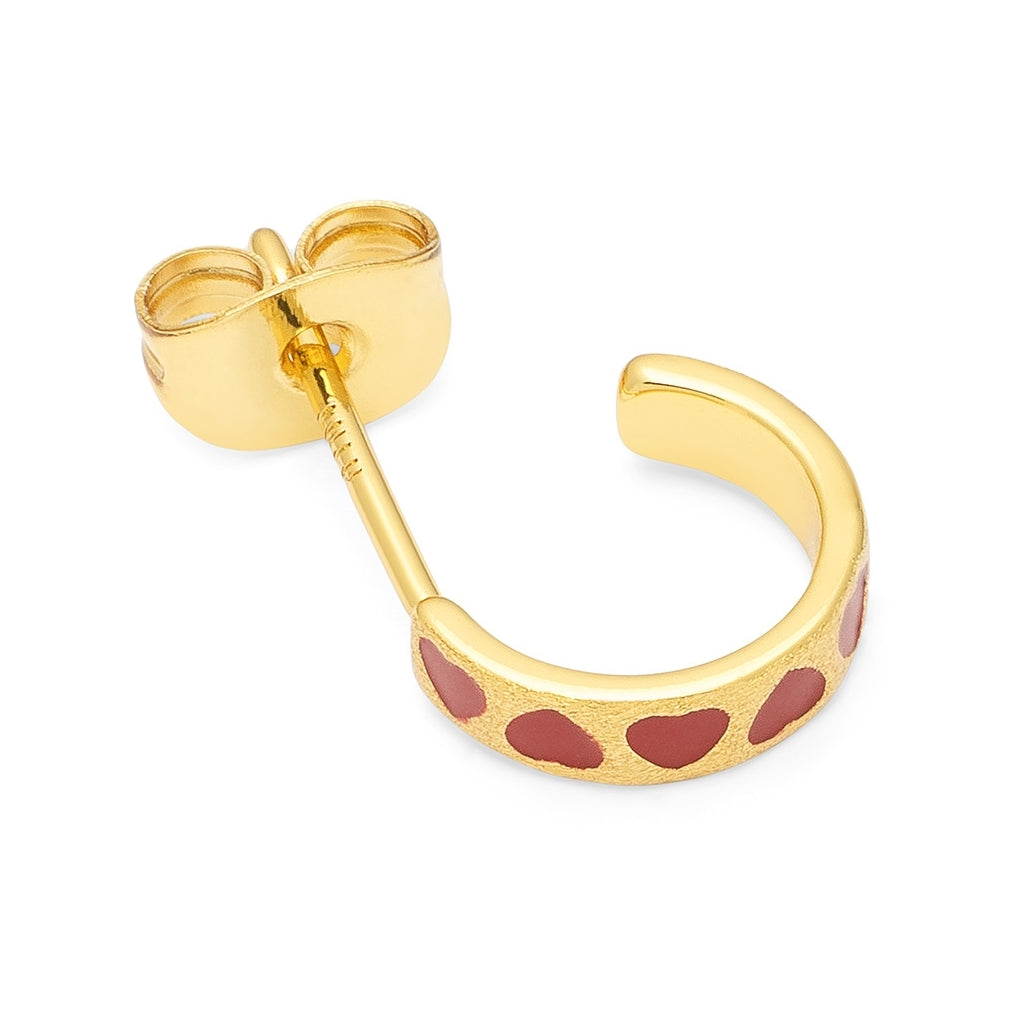 LULU Copenhagen Love Repeat hoops pair - gold plated Hoops Passion Red