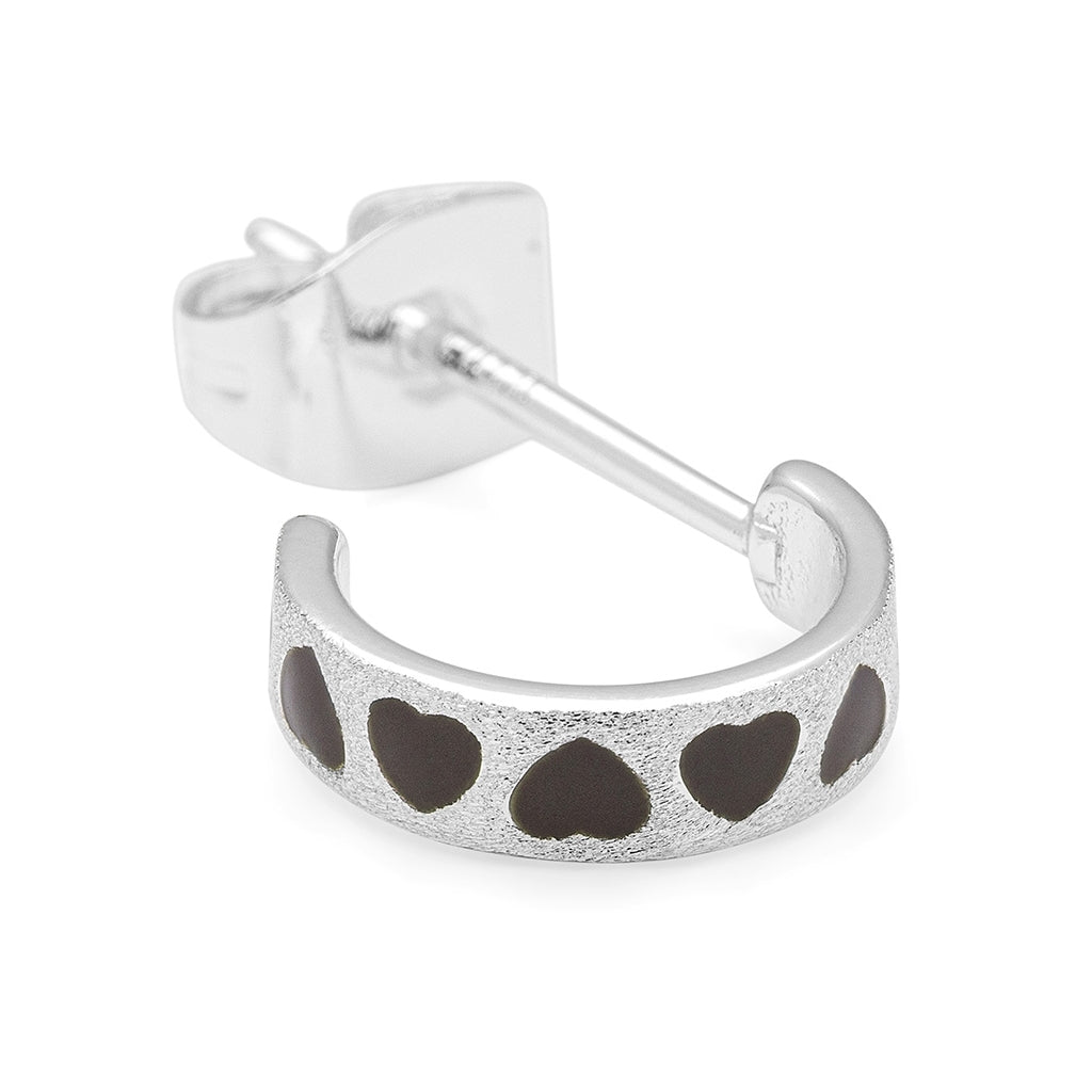 LULU Copenhagen Love Repeat hoops pair - silver plated Hoops Cocoa Powder