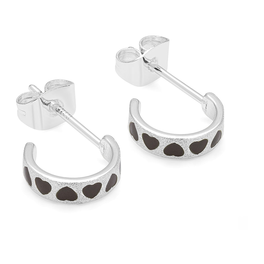 LULU Copenhagen Love Repeat hoops pair - silver plated Hoops Cocoa Powder