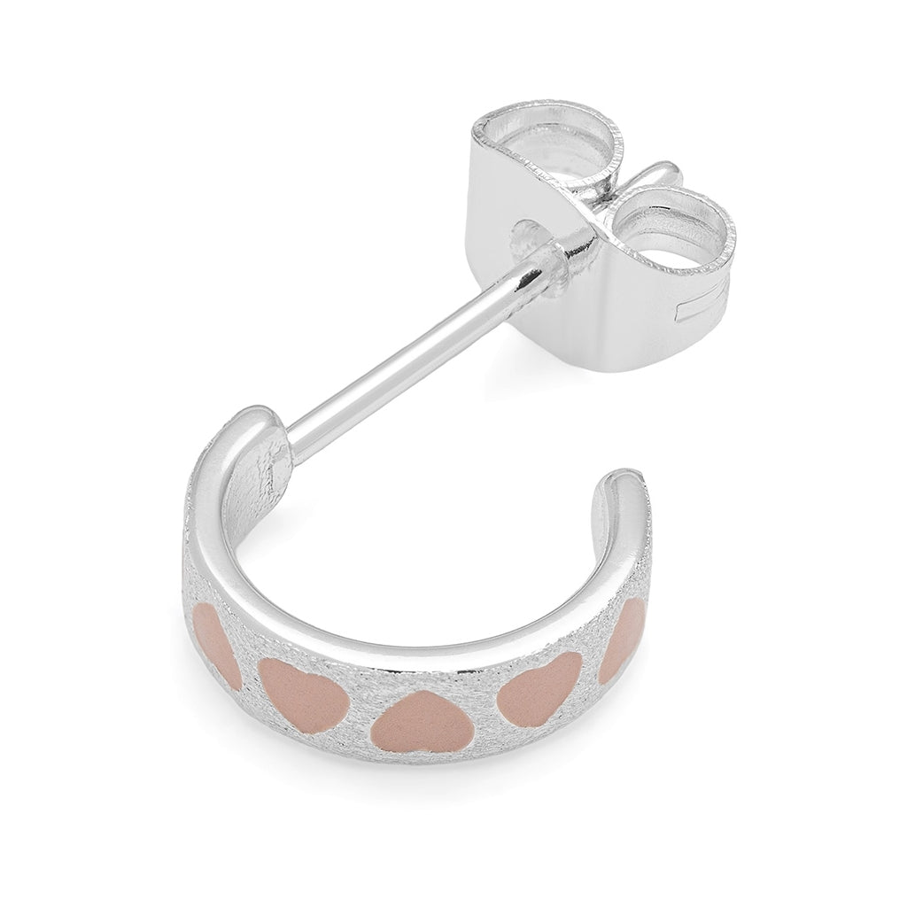 LULU Copenhagen Love Repeat hoops pair - silver plated Hoops Dusty Peach