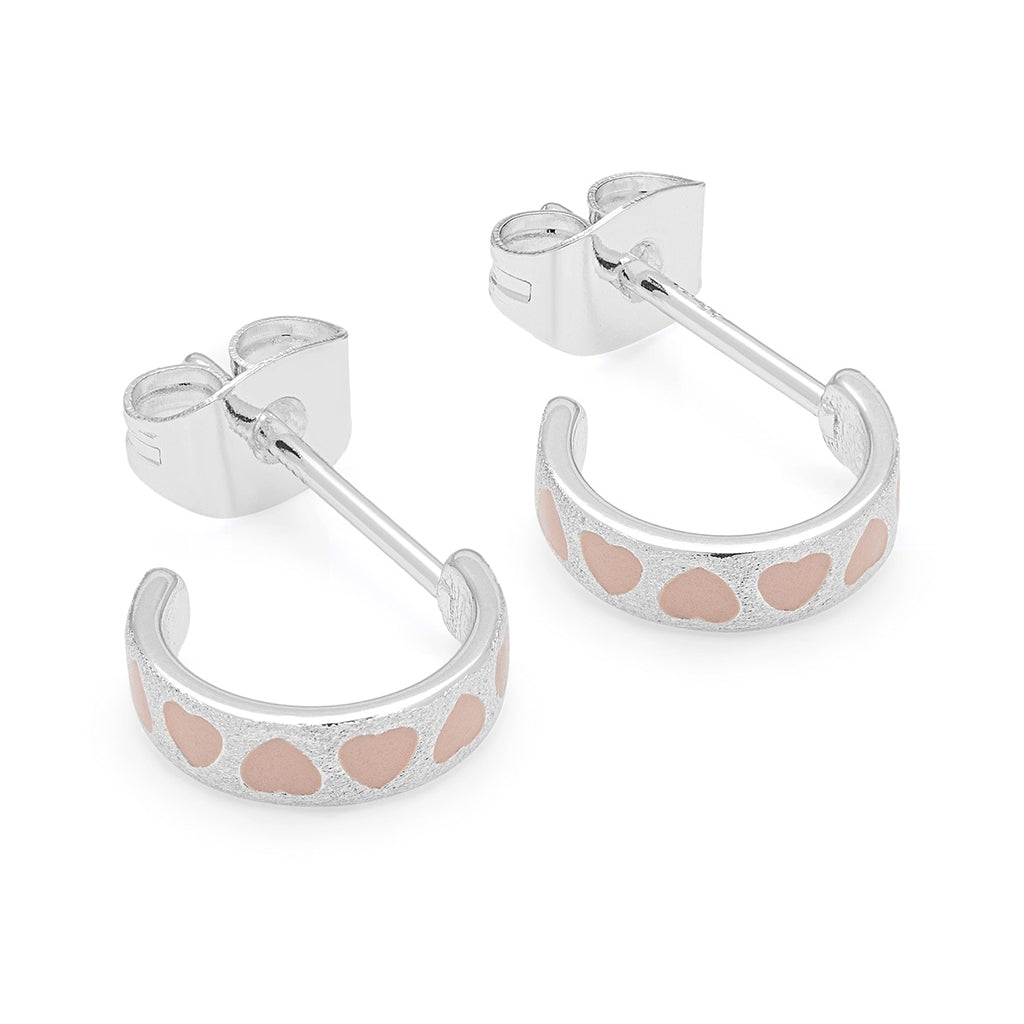 LULU Copenhagen Love Repeat hoops pair - silver plated Hoops Dusty Peach