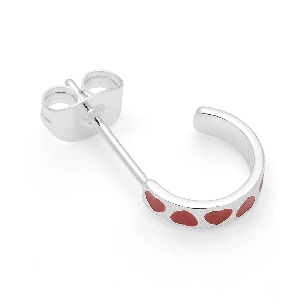 LULU Copenhagen Love Repeat hoops pair - silver plated Hoops Passion Red