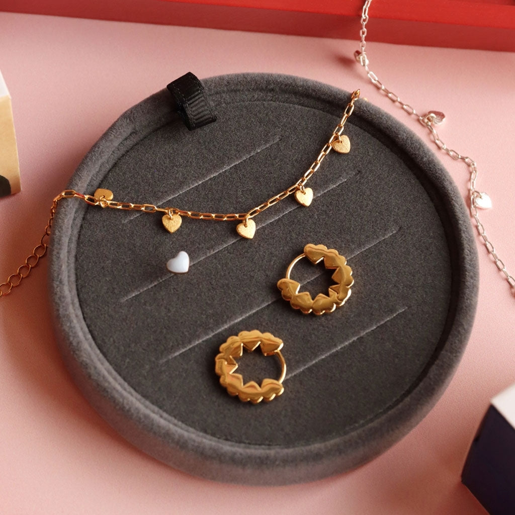 【ur jewelry】love circulation bracelet Z Amazon.com: Gold Bracelets for Women -18K Gold Plated Heart Cubic