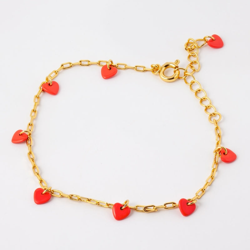 LULU Copenhagen Love U Bracelet gold plated Bracelets Lipstick Red