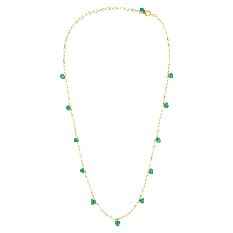 LULU Copenhagen Love U Necklace gold plated Necklaces Light Green