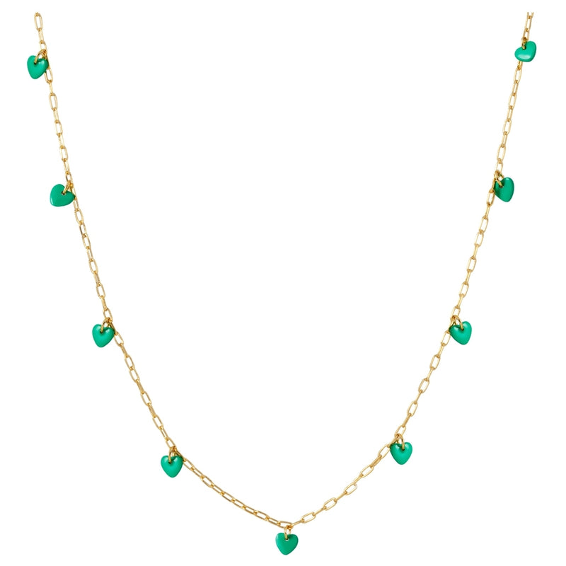 LULU Copenhagen Love U Necklace gold plated Necklaces Light Green