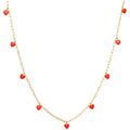 Love U Necklace gold plated - Lipstick Red