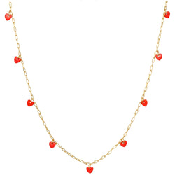 LULU Copenhagen Love U Necklace gold plated Necklaces Lipstick Red