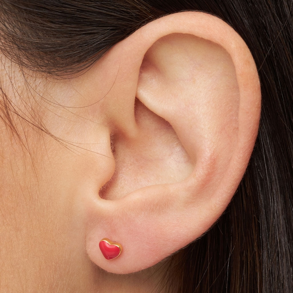 LULU Copenhagen Love U earring 1 pcs Ear stud, 1 pcs Hot Coral