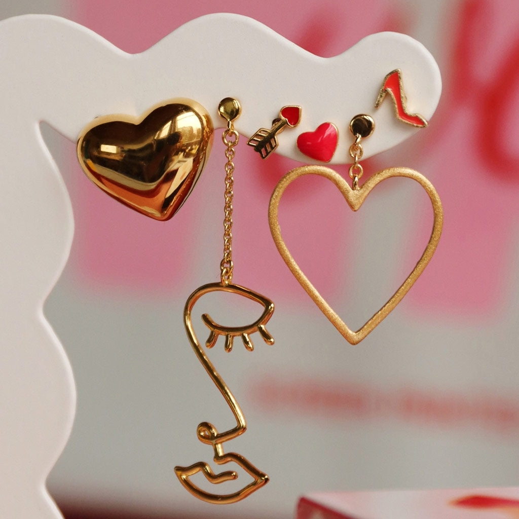 LULU Copenhagen Love U earring 1 pcs Ear stud, 1 pcs Red