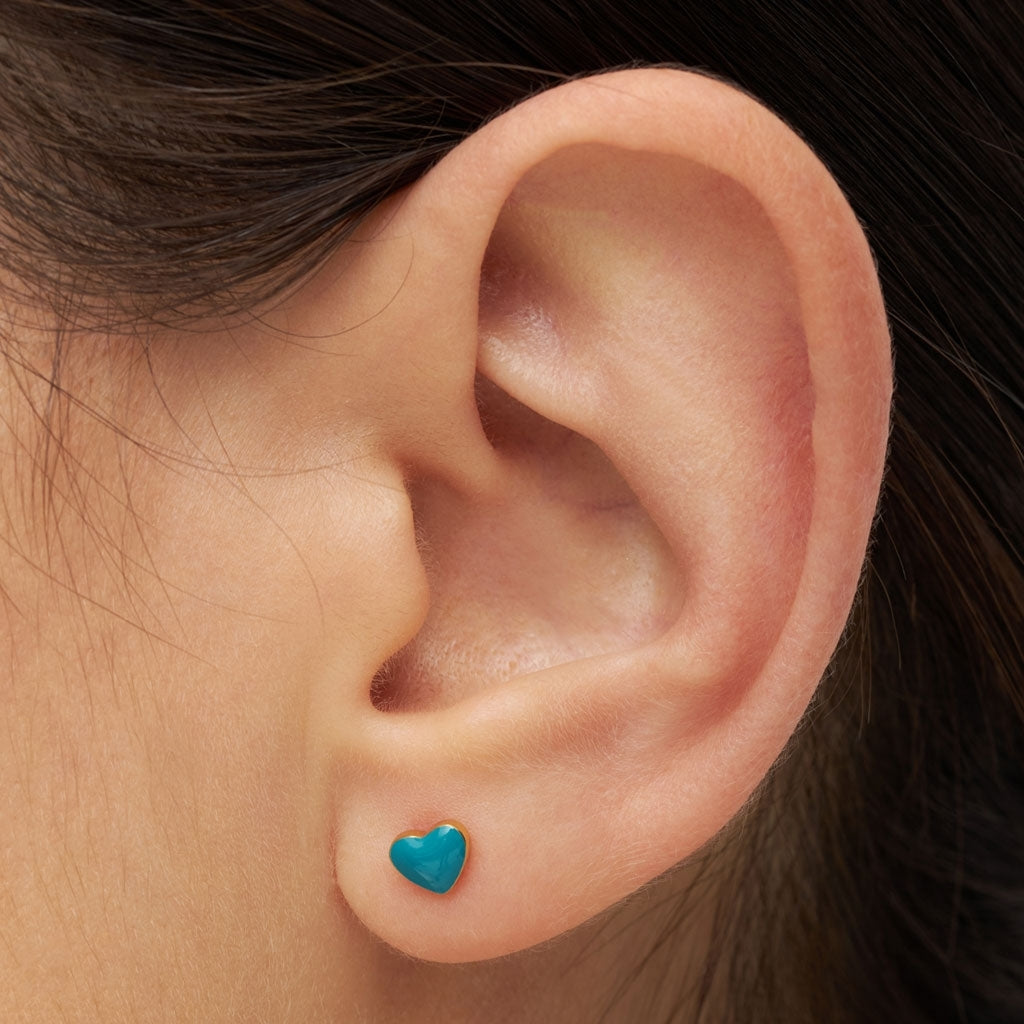 LULU Copenhagen Love U earring 1 pcs Ear stud, 1 pcs Retro Blue