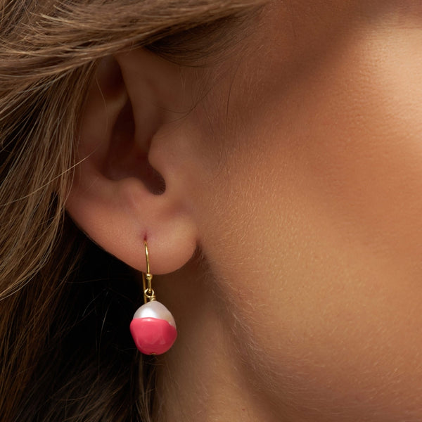 LULU Copenhagen Lulu Baroque 1 pcs Ear stud, 1 pcs Pink Coral