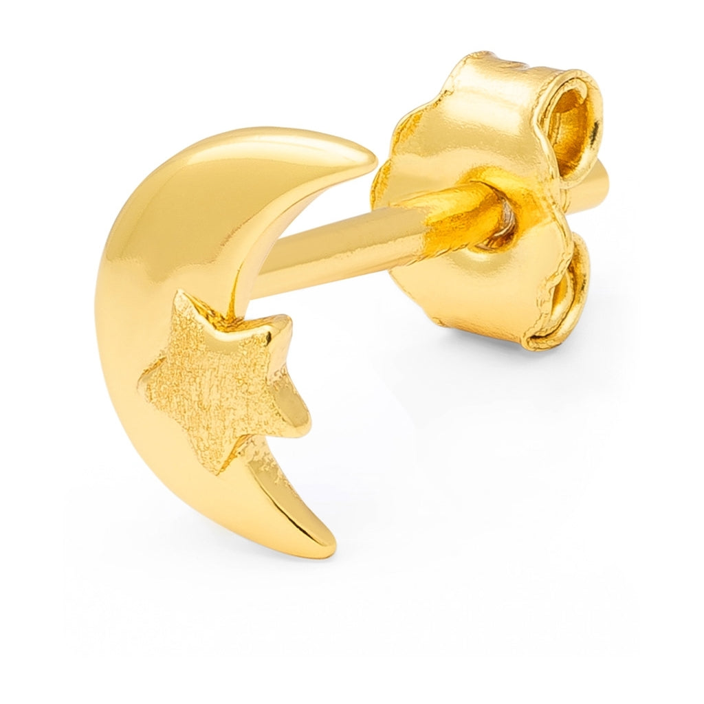 LULU Copenhagen Moon & Star earring 1 pcs Ear stud, 1 pcs Gold plated