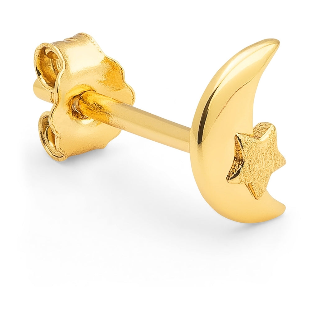 LULU Copenhagen Moon & Star earring 1 pcs Ear stud, 1 pcs Gold plated