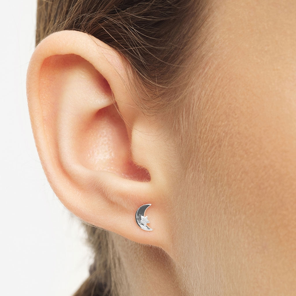 LULU Copenhagen Moon & Star earring 1 pcs Ear stud, 1 pcs Silver