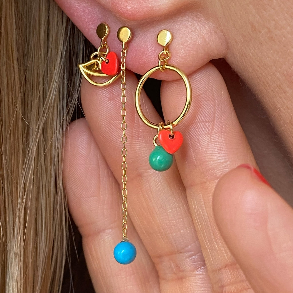 LULU Copenhagen Natural Stone Chain earring 1 pcs Ear stud, 1 pcs