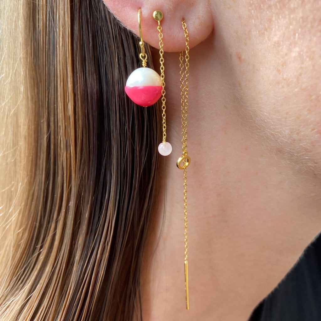 LULU Copenhagen Natural Stone Chain earring 1 pcs Ear stud, 1 pcs