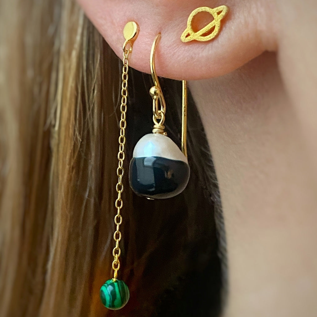 LULU Copenhagen Natural Stone Chain earring 1 pcs Ear stud, 1 pcs