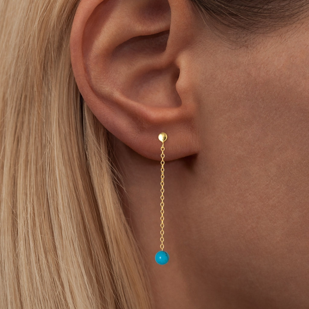 LULU Copenhagen Natural Stone Chain earring 1 pcs Ear stud, 1 pcs