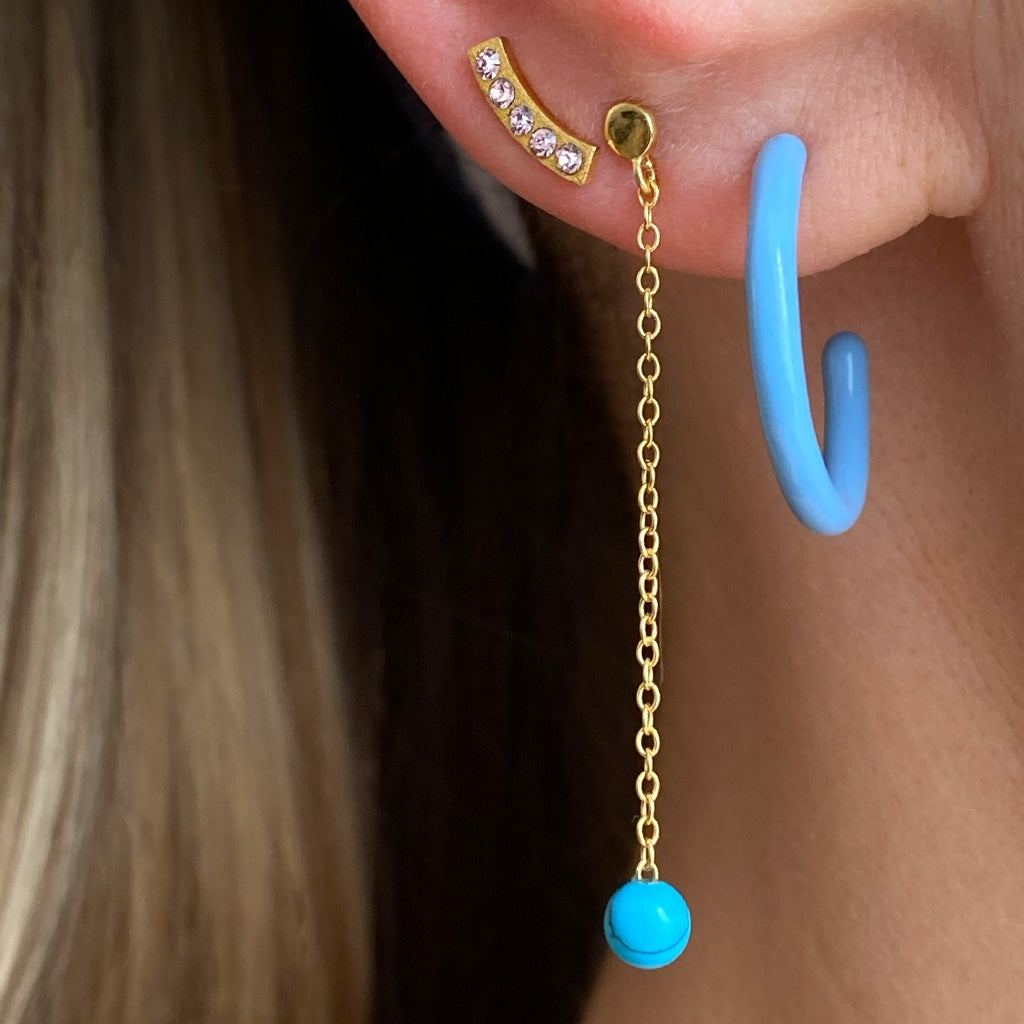 LULU Copenhagen Natural Stone Chain earring 1 pcs Ear stud, 1 pcs