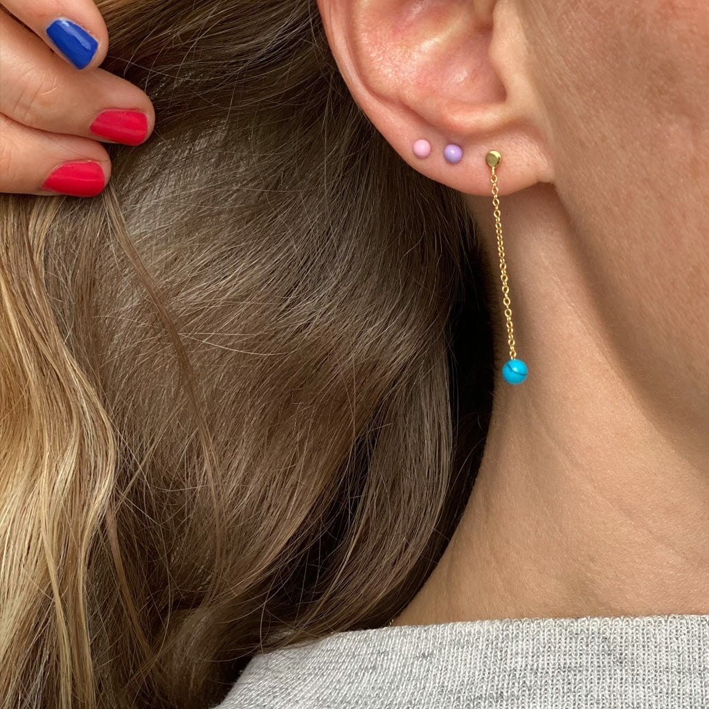 LULU Copenhagen Natural Stone Chain earring 1 pcs Ear stud, 1 pcs