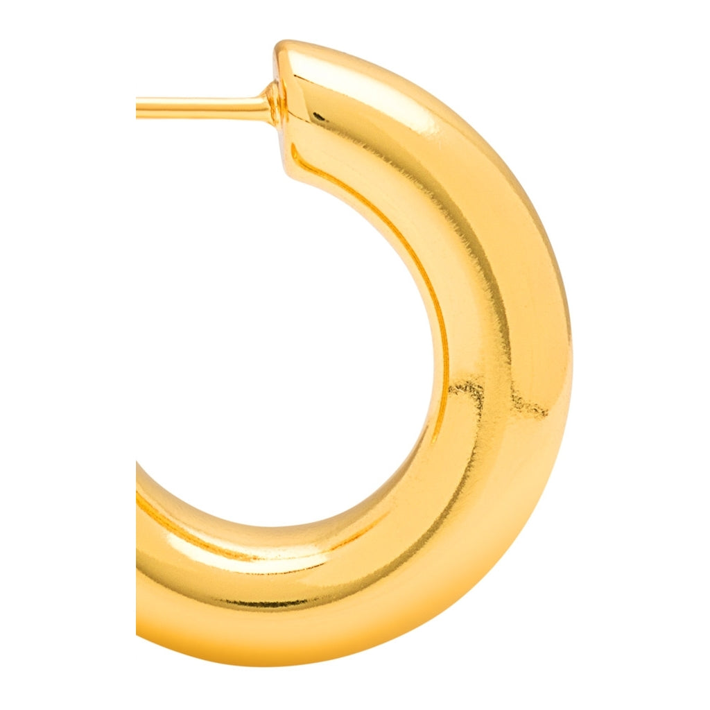 LULU Copenhagen Non Hoops Chunky Small pair Hoops Gold plated