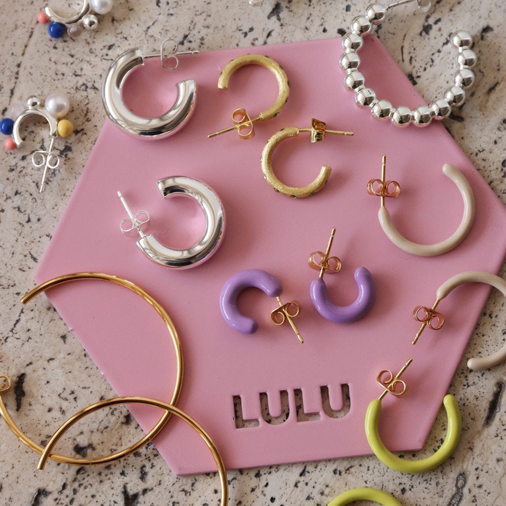 LULU Copenhagen Non Hoops Chunky Small pair Hoops Silver Plated
