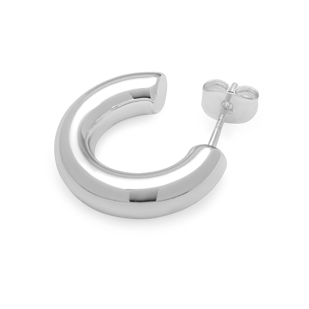 LULU Copenhagen Non Hoops Chunky Small pair Hoops Silver Plated
