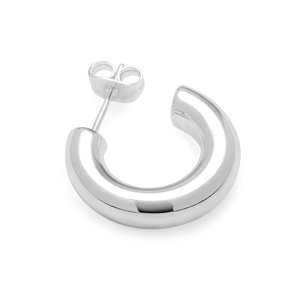 LULU Copenhagen Non Hoops Chunky Small pair Hoops Silver Plated
