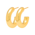 Non Hoops Chunky Small pair shiny - Gold plated