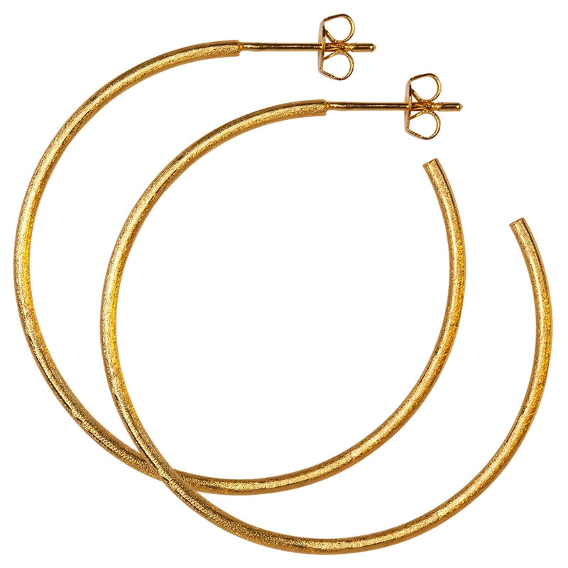 LULU Copenhagen Non Hoops Large pair Hoops Gold plated