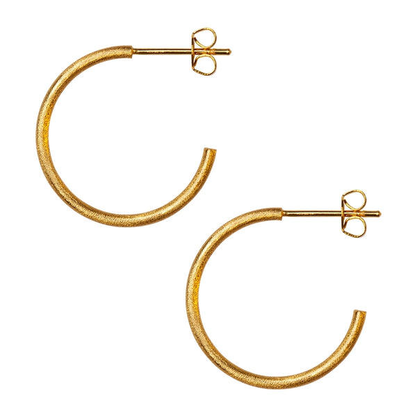 LULU Copenhagen Non Hoops Medium pair Hoops Gold plated