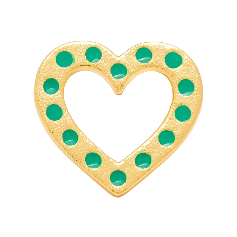 LULU Copenhagen OMG Heart 1 gold plated Ear stud, 1 pcs Light Green