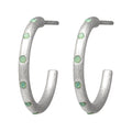 OMG Hoops Medium pair silver plated - Light Green