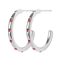 LULU Copenhagen OMG Hoops Medium pair silver plated Hoops Rose