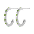 OMG Hoops Small pair silver plated - Crystal Green