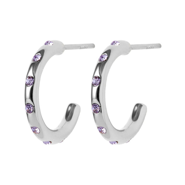 LULU Copenhagen OMG Hoops Small par silver plated Hoops Violet
