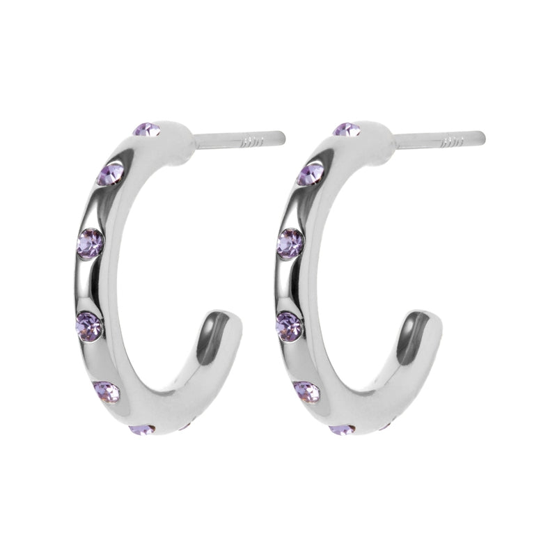 LULU Copenhagen OMG Hoops Small par silver plated Hoops Violet