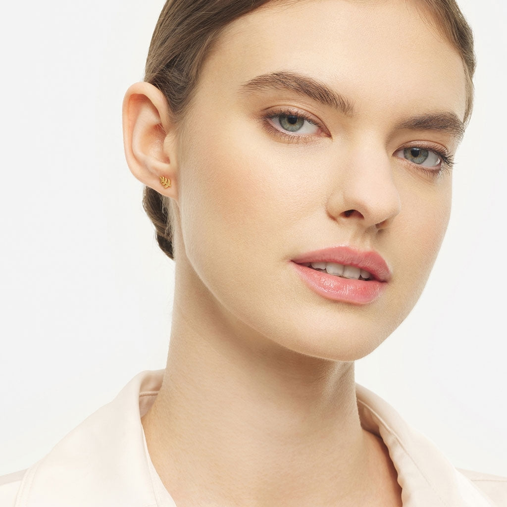 LULU Copenhagen Olive Branch earring 1 pcs Ear stud, 1 pcs Gold plated