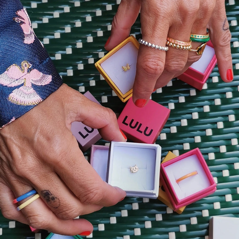 LULU Copenhagen Pattern Ring gold plated Rings Burnt Coral