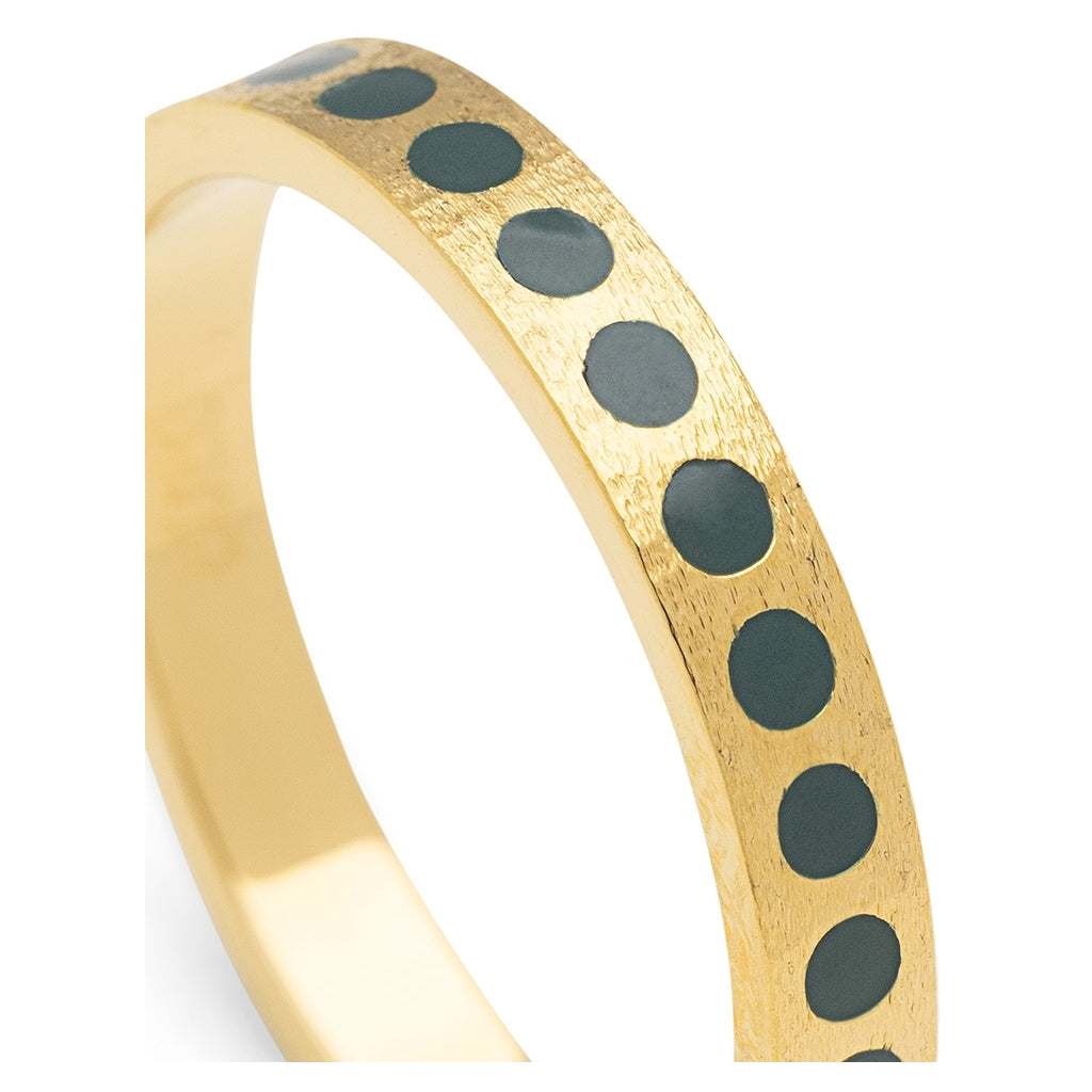LULU Copenhagen Pattern Ring gold plated Rings North Sea Green